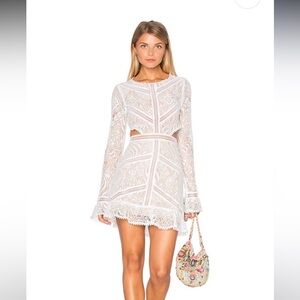 NWT For Love & Lemons Emerie Cut Out Dress in white - size XS